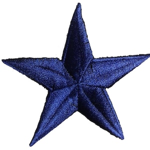 Aufnäher / Bügelbild - Stern - blau - 7,5 x 7,5 cm - Patch Aufbügler Applikationen zum aufbügeln Applikation Patches Flicken