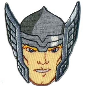 Iron on patches - Avengers "Thor" - gray - 6,9 x 6,1 cm - Application Embroided badges