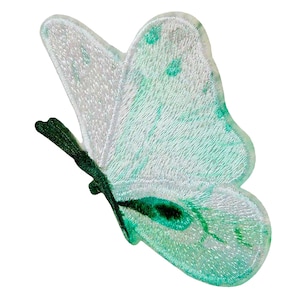 Iron on patches - butterfly animal – green - 6,3x5,5cm - Application Embroided badges