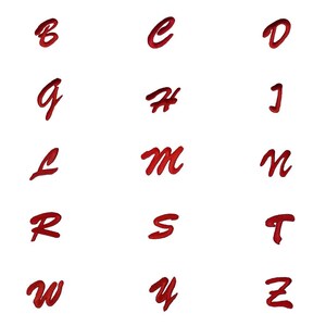 Buchstaben Aufnäher/Aufbügler Rot - Komplettes Alphabet einzeln auswählbar (Alphabet/Buchstabe: Buchstabe U 3.5x3.4cm)