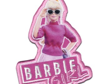 Barbie © Girl with glasses - Iron On Patches Adhesive Emblem, Size - 8,2 x 6,5 cm