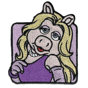 Iron on patches - The Muppets Miss Piggy Disney Comic children – pink – 7,2 x 6,1 cm - Application badges
