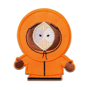 Peut inclure: Écusson brodé représentant le personnage de Kenny de South Park. L'écusson est principalement orange avec des détails marron, blancs et noirs. Kenny est représenté portant sa parka orange emblématique avec la capuche relevée et des moufles marron.