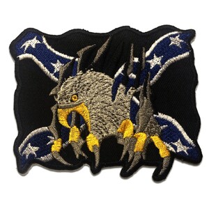 Iron on patches - Skull banner flag - black - 8,5x6,6cm - Application badges