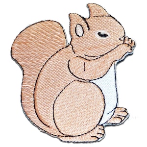Iron on patches - squirrel animal - brown - 7.1x9.5cm - Application badges