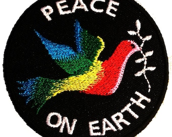 Ecusson - Peace Colombe de la Paix - coloré  - Ø7,5 -patches brode appliques