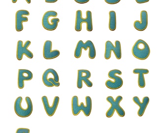 Buchstaben Aufnäher/Aufbügler blau - Komplettes Alphabet einzeln auswählbar (Alphabet/Buchstabe: Buchstabe Y - 6.3x5.1cm)