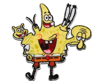 Spongebob Group - Iron On Patches Emblem, Size - 2.64 x 2.68 inches