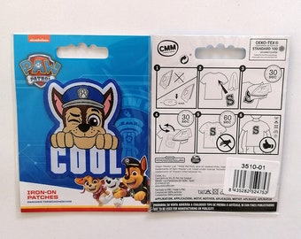 Paw Patrol © Chase Cool - Iron on patches adhesive, size: 2,63 x 2