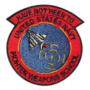 Aufnäher / Bügelbild United States Navy Fighter Weapons School rot 7,6x7cm Patch