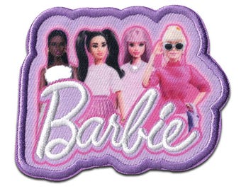 Barbie © Team purple - Iron On Patches Adhesive Emblem, Size - 5,9 x 7,5 cm