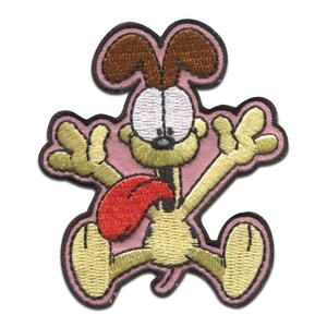 Garfield Oldie Comic Cat Embroidered - Iron On Patches Adhesive Emblem Stickers Appliques, Size - 6 x 6,4 cm