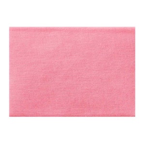 May include: A solid pink fabric swatch with a subtle woven texture.