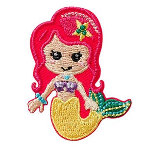 Mermaid - Iron on patches adhesive emblem, size - 1,6 x 2,04 inches