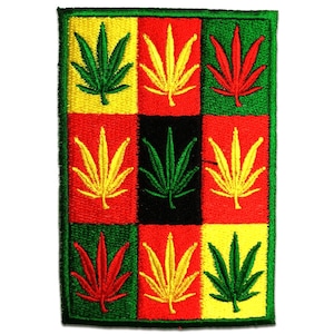Aufnäher / Bügelbild - Cannabis Marijuana Weed - bunt - 6,4 x 9,5 cm - Patches