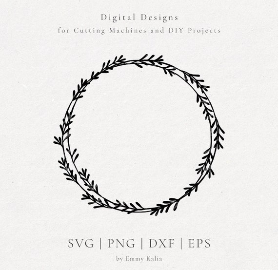 Download Botanical Wreath Svg Cut File Leaves Wreath Clip Art For Etsy PSD Mockup Templates