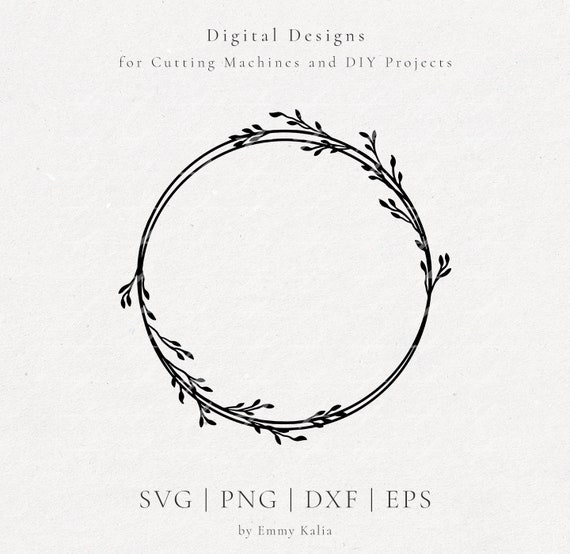 Download Free Leaves Wreath Svg Cut File Botanical Clip Art For Silhouette Etsy SVG Cut Files