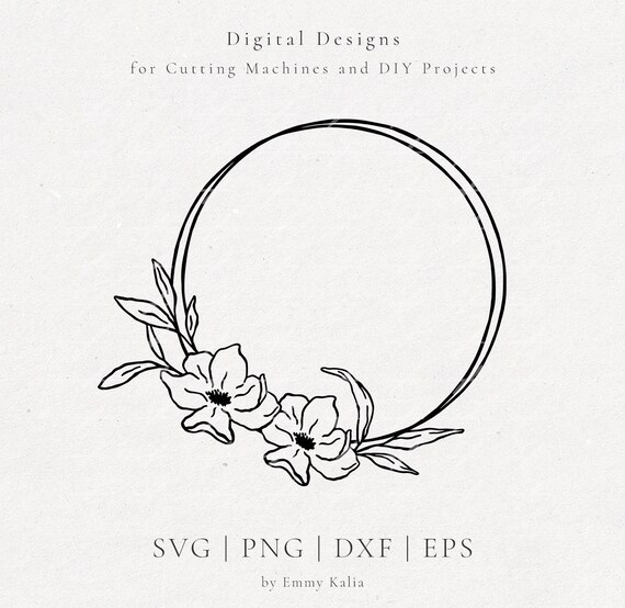 Download Floral Frame Svg Cut File Flourish Wreath Clipart For Etsy