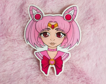 Chibi moon autocollant en vinyl - Sailor moon fanart