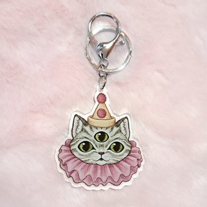 Clown cat Keychain | Clowncore Keyring