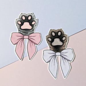 Stickers pattes de chat | Adorable autocollant brillant ou mat