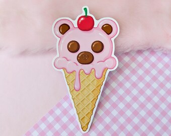 Ice cream Bear Sticker - Glossy