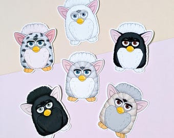 Classic Furby stickers Gen 1 | glitter, glossy, waterproof, generation 1998, 90s