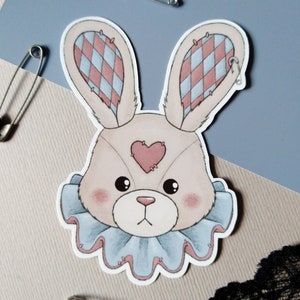 Knuffelstickers konijn | glanzende sticker