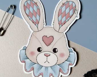 Bunny plushie stickers | glossy sticker
