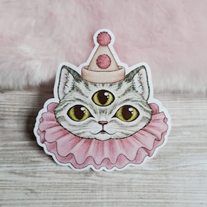 Clown cat | glossy matte vinyl sticker waterproof