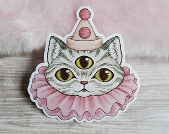 Clown cat | glossy matte vinyl sticker waterproof