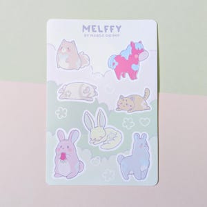 Folha de adesivos Melffy - folha de adesivos fofa, scrapbook, diário, adesivo de planejador, bullet journal, planejador, bujo, yugioh