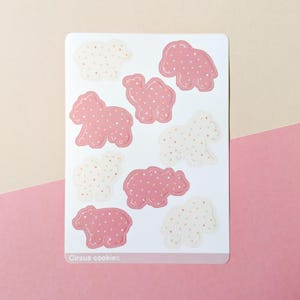 Zirkus Tier Cracker Sticker Bogen | Zuckerstreusel Cookie Bujo Planer Sticker
