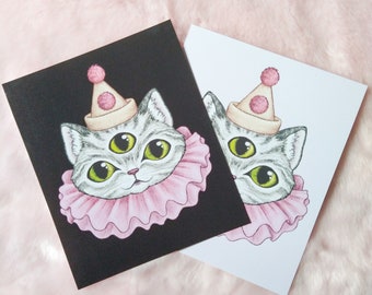 Clown cat - Glossy Print 5x7 8x10