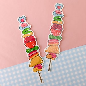 Candies stick sticker - Glitter glossy party colorful rainbow candy tall vertical