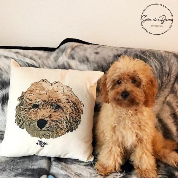 Custom Pet Pillow, Custom Cushion, Gift for Pet Lovers, Mum's Day Gift, Father's Day Gift, Pet Portrait, Dog Mum Gift, Dog Dad Gift
