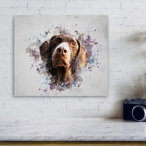 Personalized Dog Portrait: Custom Pet Canvas Art (Digital File Option)