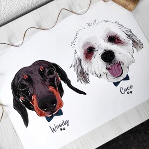 Personalized Pet Portrait Print: Custom Dog Memorial Gift