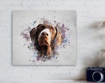 Personalised Dog Portrait, Custom Pet Portrait, Dog Canvas, For Pet Lovers, Dog Birthday, Printable Dog Portrait, Digital Pet Portrait