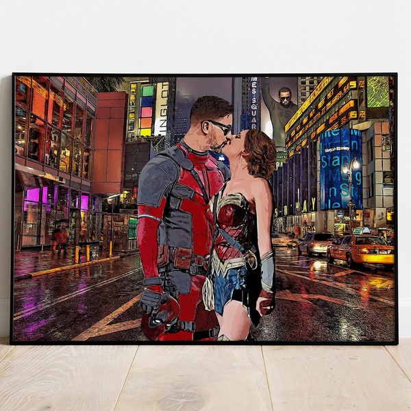 Custom Superhero Couple Portrait, Personalised Portrait Superhero Inspired, Cartoon Portrait Of Husband And Wife, Perfect Nerdy Couple Gift