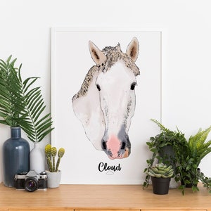 Custom Horse Portrait, Pet Portrait, Cartoon Horse Portrait, Personalised Horse Portrait, Gift For Horse Lovers, For Animal Lovers