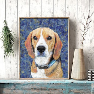 Van Gogh Dog Portrait, Pet Portrait, Van Gogh Portrait Print, Pet Print, Custom Portrait, For Pet Lovers, For Dog Lovers, Digital Portrait