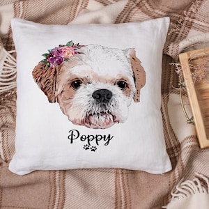 Custom Dog Pillow, Pet Cushion, Gift for Dog Lovers, Cushion Portrait, Pet Portrait, Personalized Dog Portrait, Dog Mum Gift, Dog Dad Gift