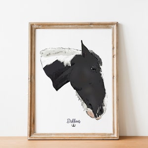 Custom Horse Portrait, Horse Memorial Gift, Cartoon Horse Portrait, Personalised Horse Portrait, Gift For Horse Lovers, For Animal Lovers