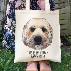 Tote Bag with your Pet, This is My Human, Dog Custom Tote, Pet Printed Bag, For Pet Lovers, For Dog Lovers, Personalised Tote Bag