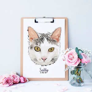 Cat Portrait, Pet Portrait, Pet Print, Cat Portrait from Photo, For Pet Lovers, For Cat Lovers, Printable Portrait, Digital Portrait