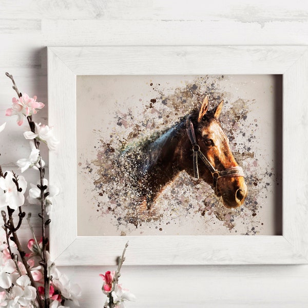 Custom Horse Portrait, Pet Portrait, Cartoon Horse Portrait, Personalised Horse Portrait, Gift For Horse Lovers, For Animal Lovers