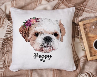 Custom Dog Pillow, Pet Cushion, Gift for Dog Lovers, Cushion Portrait, Pet Portrait, Personalized Dog Portrait, Dog Mum Gift, Dog Dad Gift