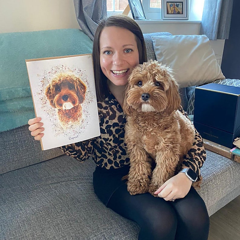 Dog Memorial Gift Pet Portrait Dog Memorial Print Custom Etsy