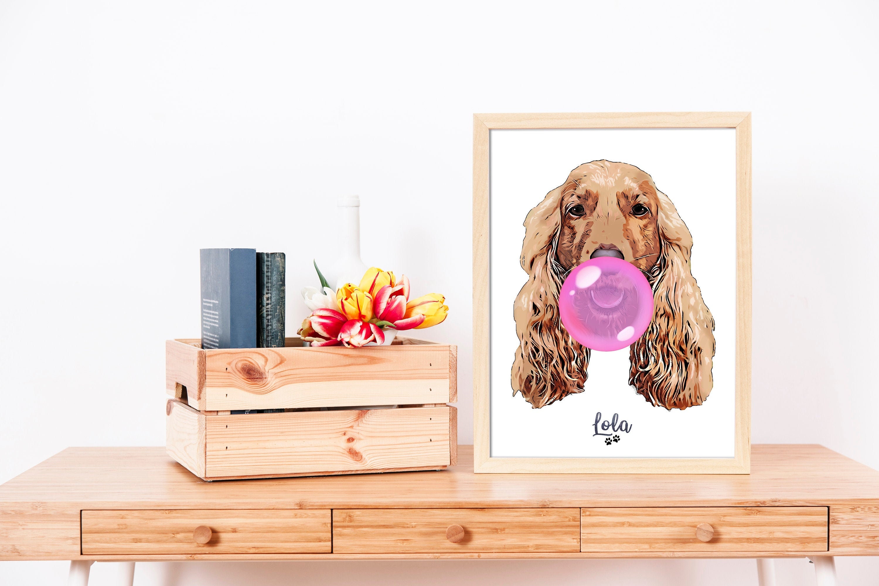 Your Pet with Bubble Gum Funny Dog Portrait Funny Pet | Etsy